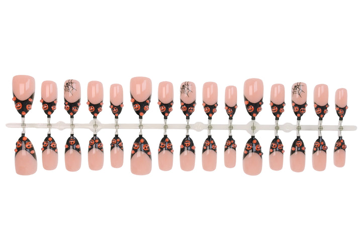 Halloween Art Nail Set with Creative Pumpkin and Spider Designs Kalsten