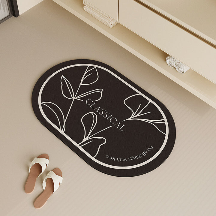 Stylish Oval Bath Mat Kalsten