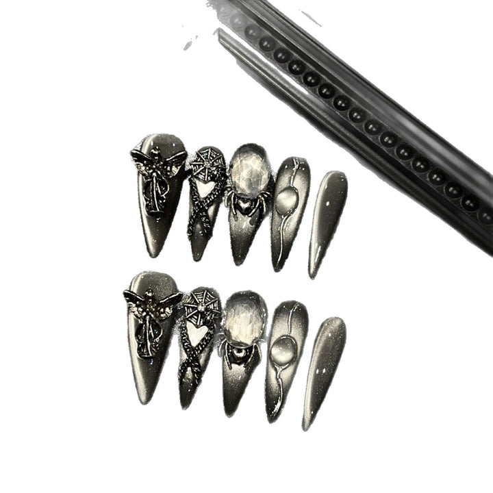 Artistic Gothic-Inspired Press-On Nail Set 1790730532