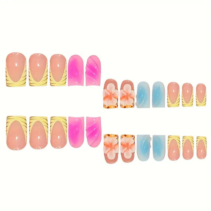 Tropical Floral Acrylic Nail Art Set Kalsten