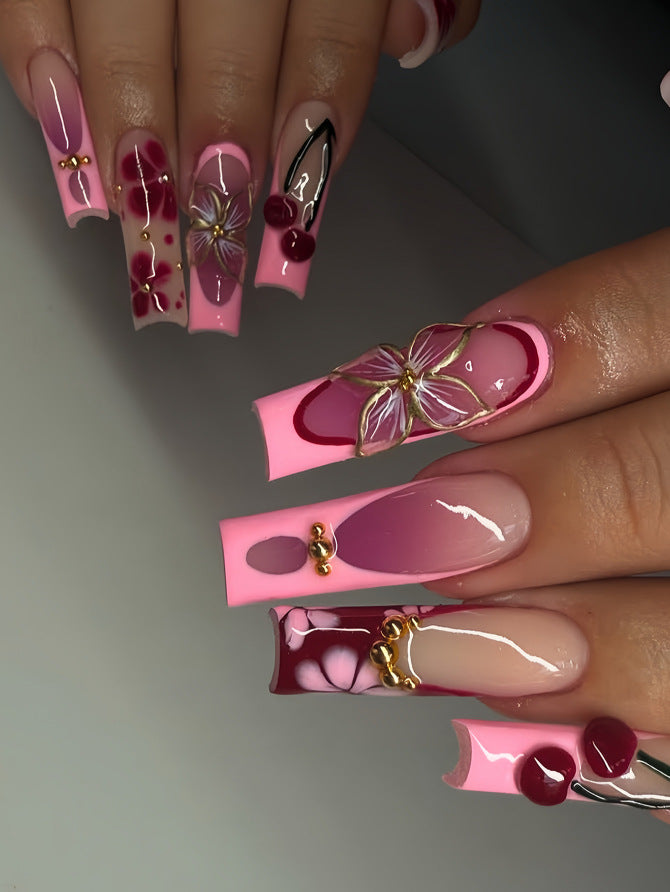 Decorative Long Press-On Nail Extensions Kalsten