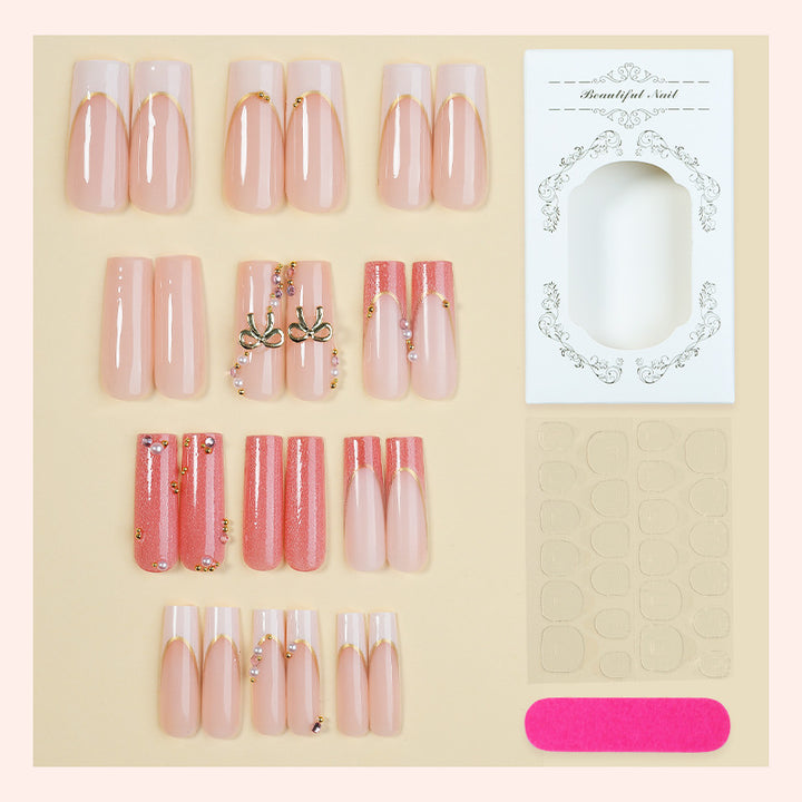 Decorative Press-On Nail Set with Glamorous Accents kalsten
