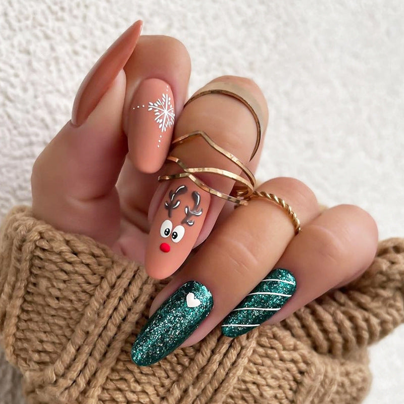 Festive Holiday-Themed Press-On Nails Kalsten