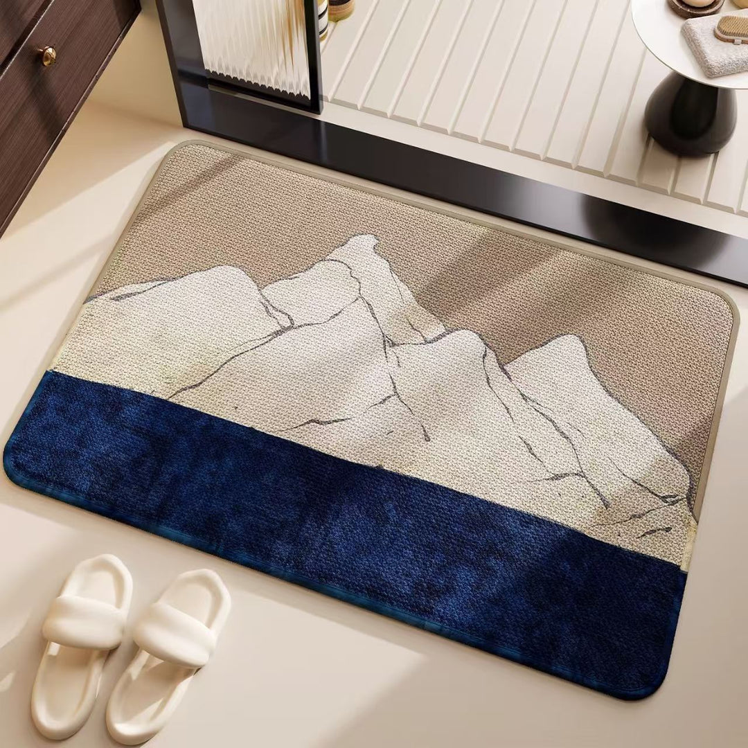 Abstract Coastal Design Bath Mat