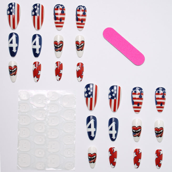 Artificial nails with creative patriotic design Kalsten