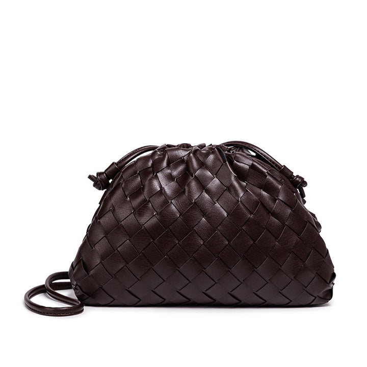 Elegant Woven Leather Bucket Bag Kalsten