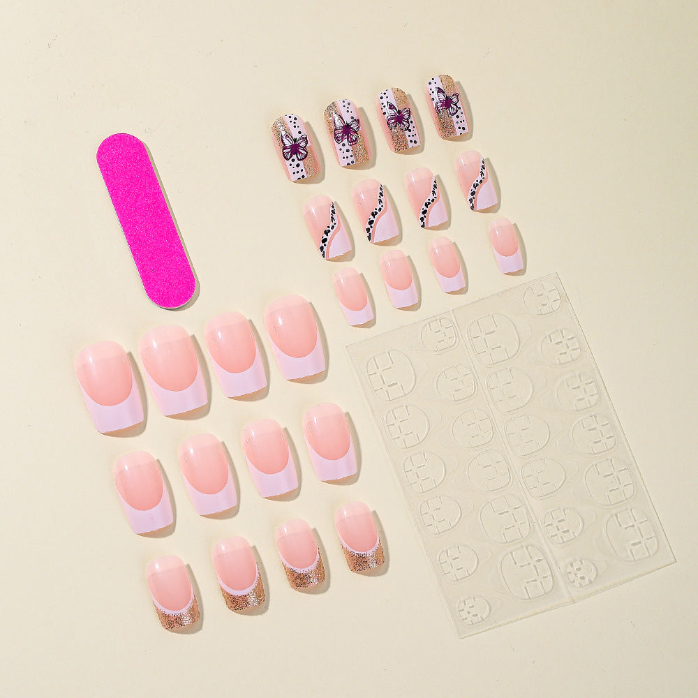 Elegant Floral Glitter Acrylic Nail Art Extensions Kalsten