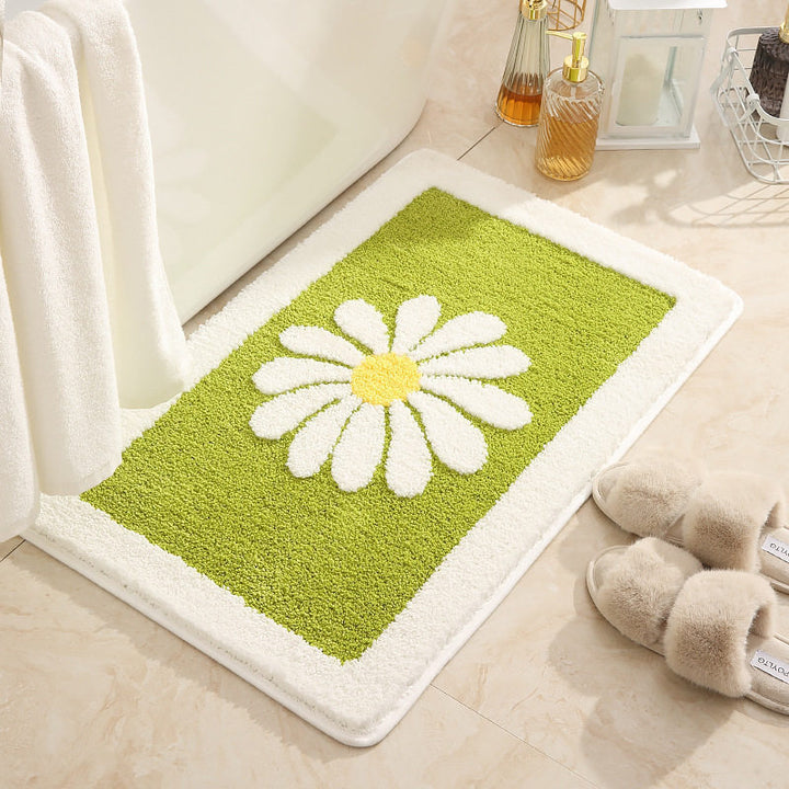 Floral Pattern Bath Rug