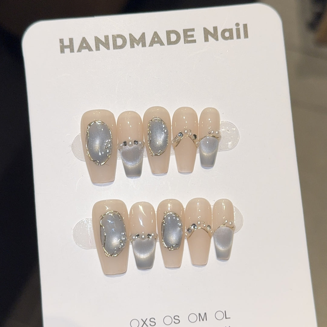 Elegant Nail Tips with Glitter Accents Kalsten