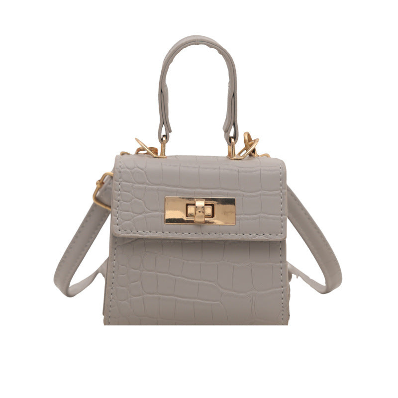 Elegant Croc-Embossed Handheld Satchel