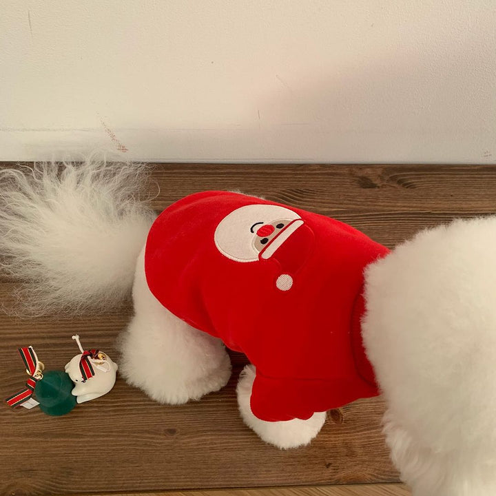 Small Dog Plush-Lined Holiday Embroidered Christmas Tree Sweatshirt