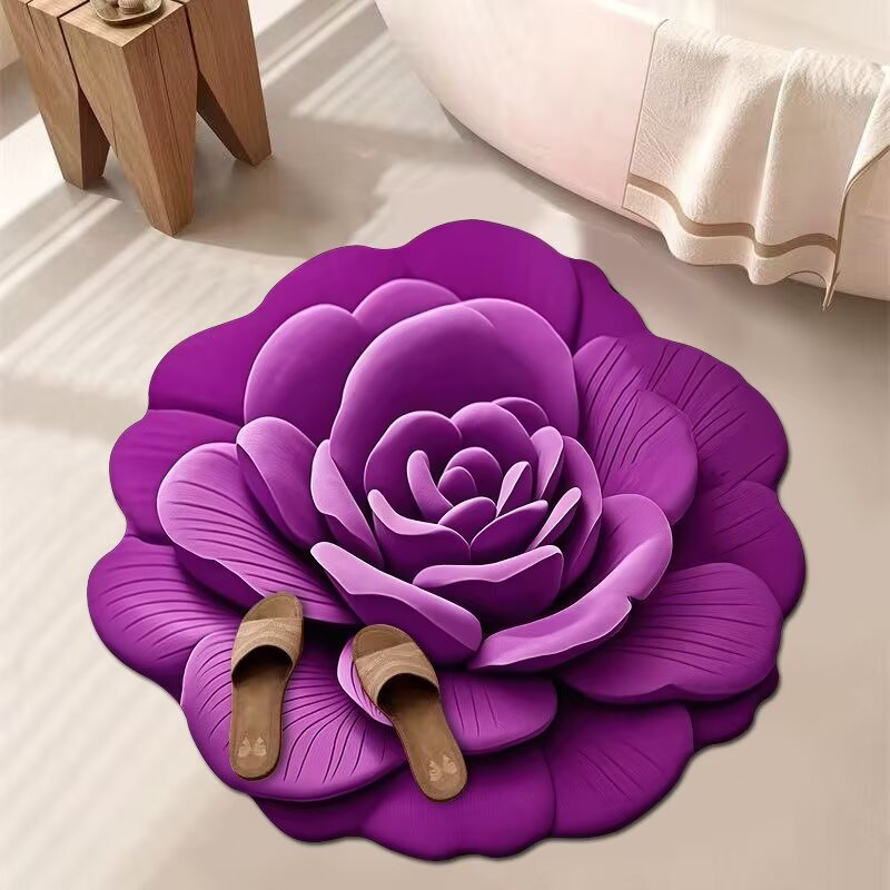 Artistic Floral Bath Mat