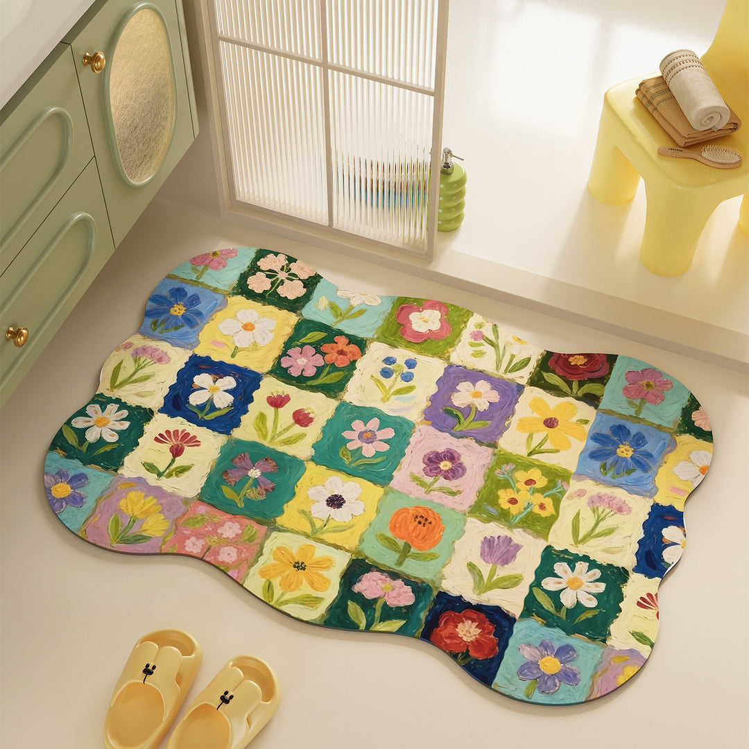 Floral Patchwork Bath Mat Kalsten