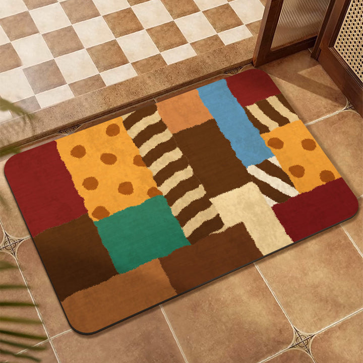 Colorful Patchwork Design Floor Mat Kalsten