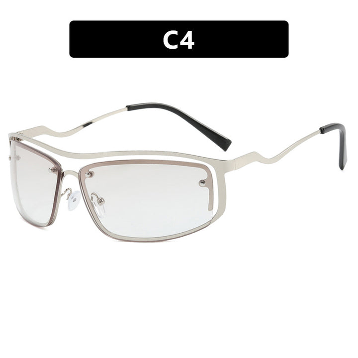 Women’s futuristic sunglasses with an elegant metal frame and high-transparent lenses Kalsten