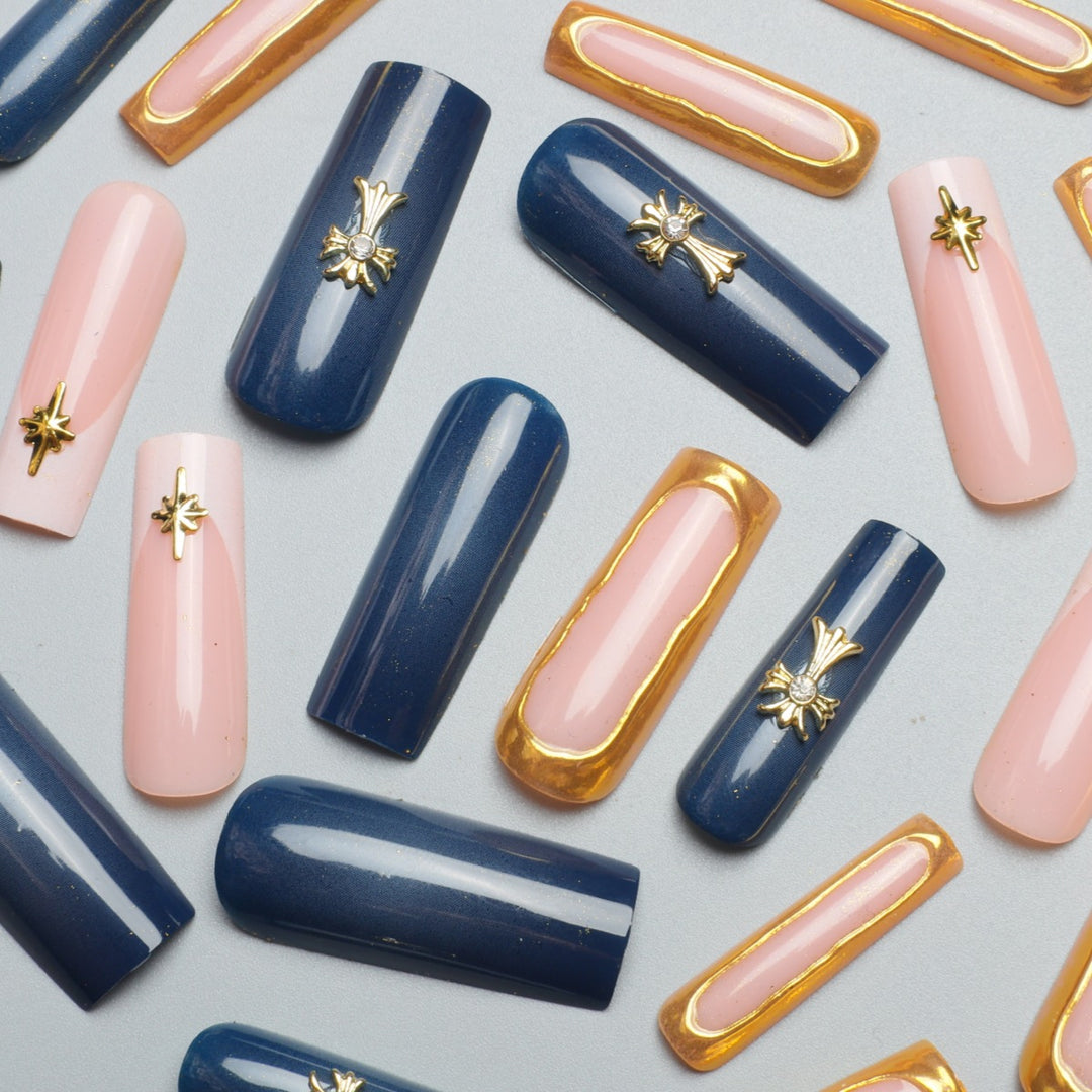 Elegant Rhinestone-Embellished Nail Extensions Kalsten