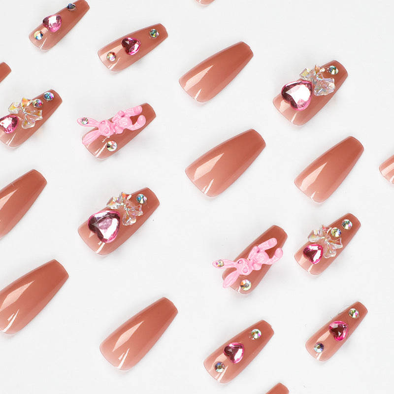 Artificial nail extensions with artistic decorations Kalsten