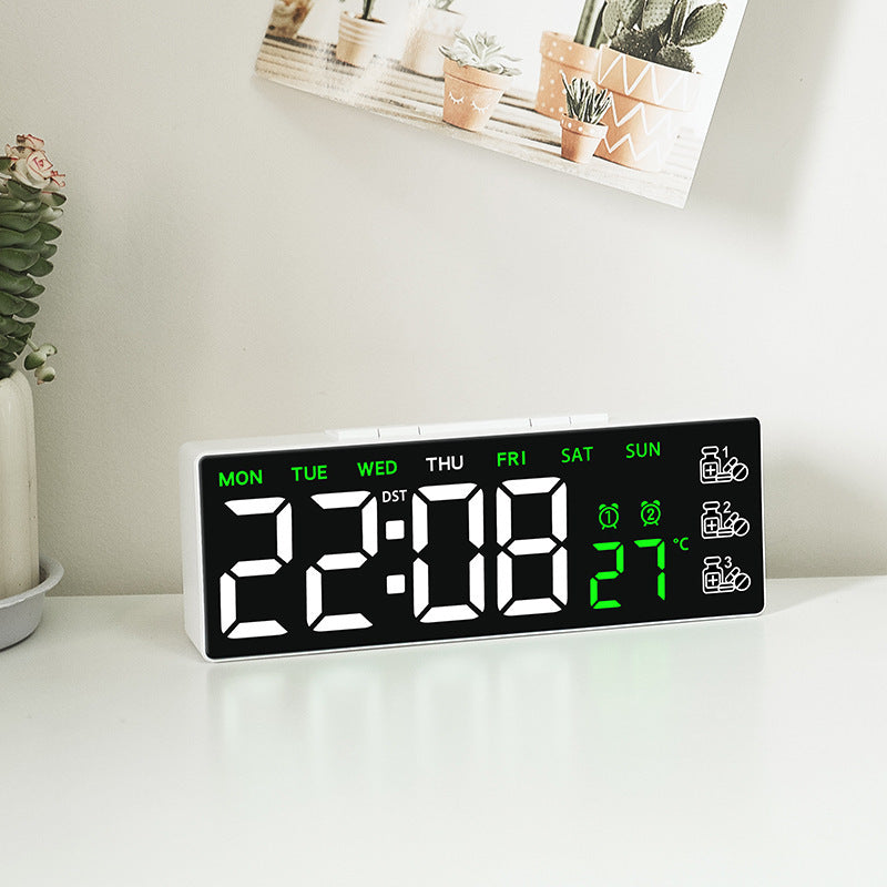 Digital LED desk clock with temperature and day of the week display Kalsten