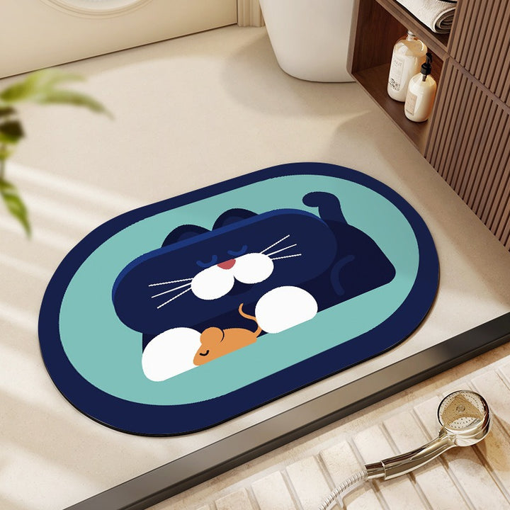 Playful Cartoon-Themed Bath Mat Kalsten