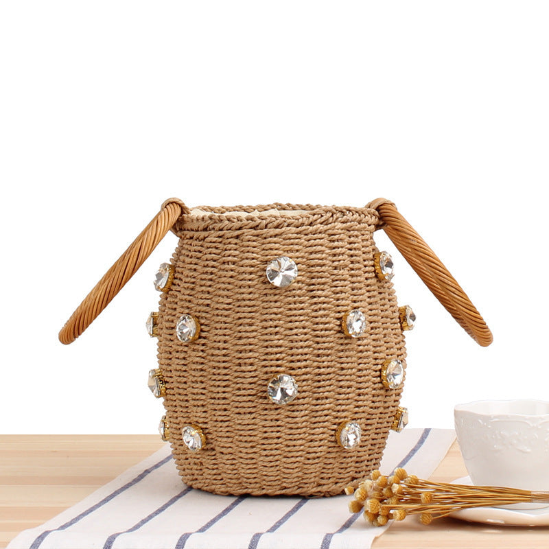 Fashionable basket bag with sparkling details Kalsten