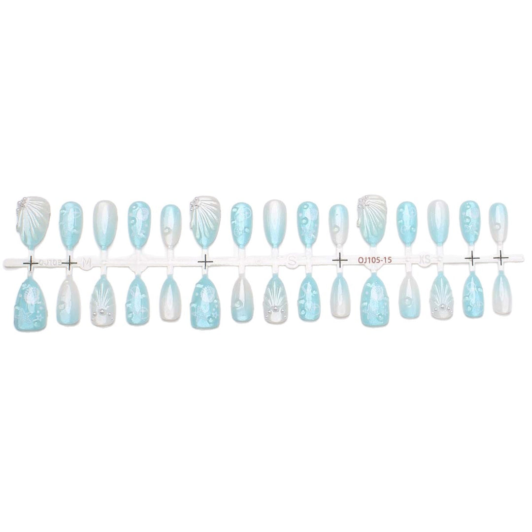Artistic Ocean-Inspired Press-On Nail Set Kalsten