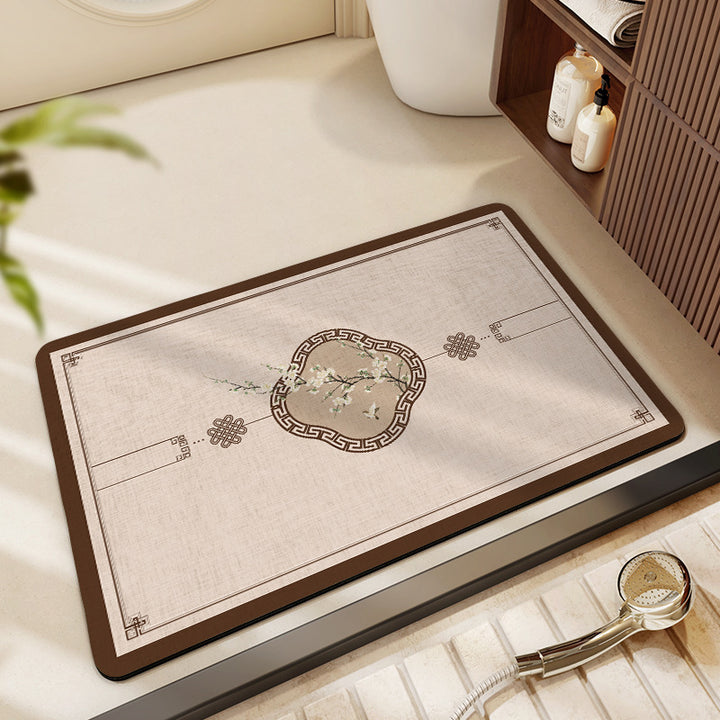 Artistic Floral Bath Mat Kalsten
