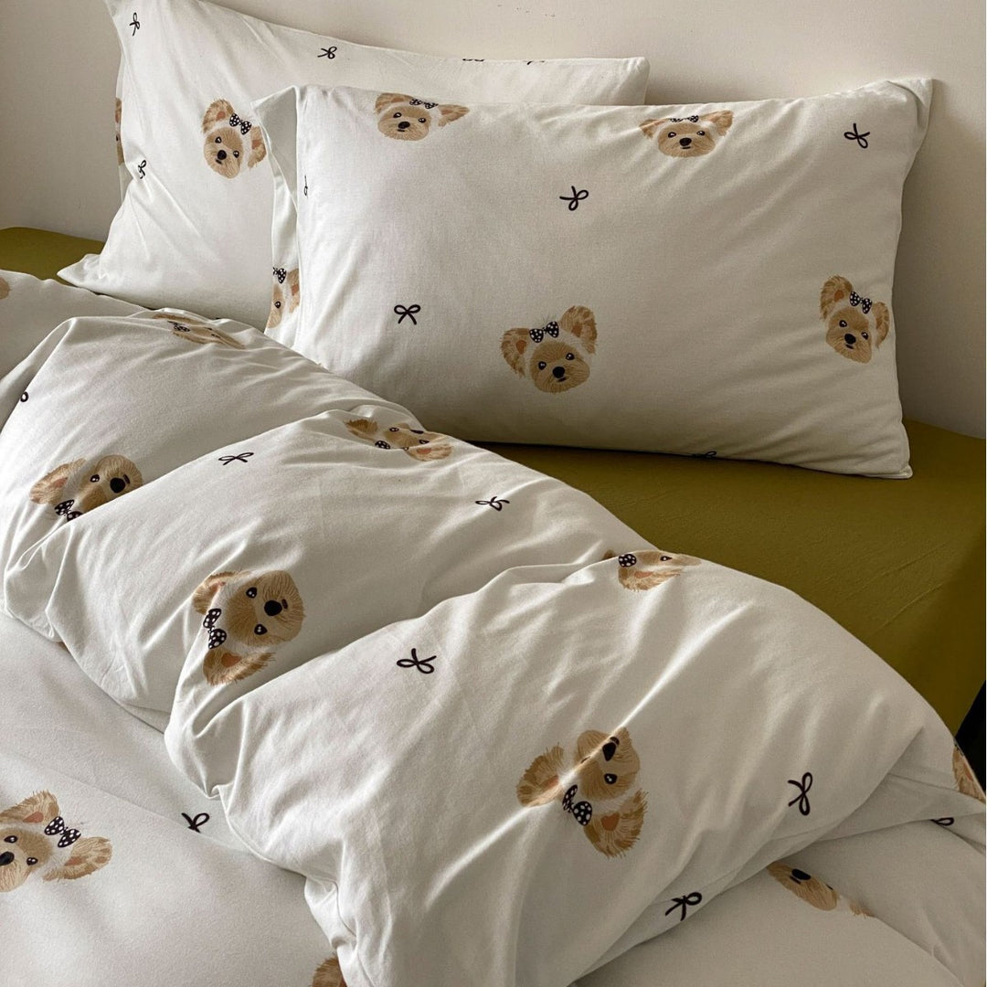 Fluffy cotton bedding set with nostalgic rocking horse pattern