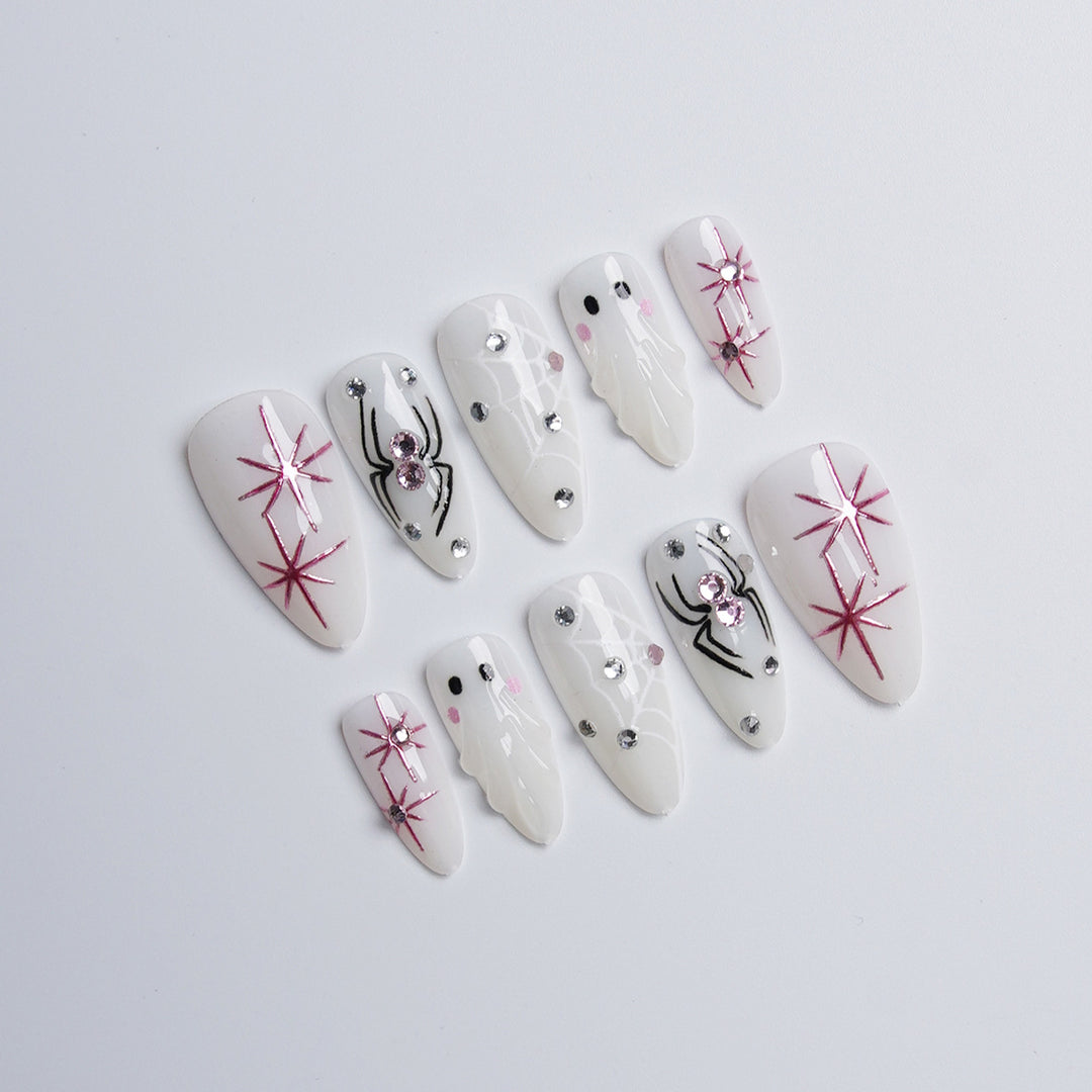 Artistic nail set with stainless steel applications Kalsten