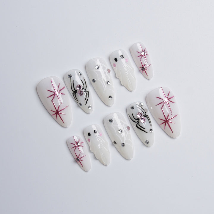 Artistic nail set with stainless steel applications Kalsten