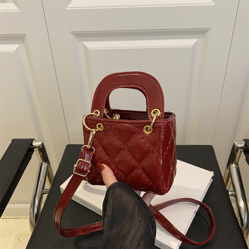Quilted Patent Mini Satchel