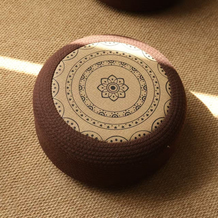 Decorative seating pouf with stylish floral design Kalsten