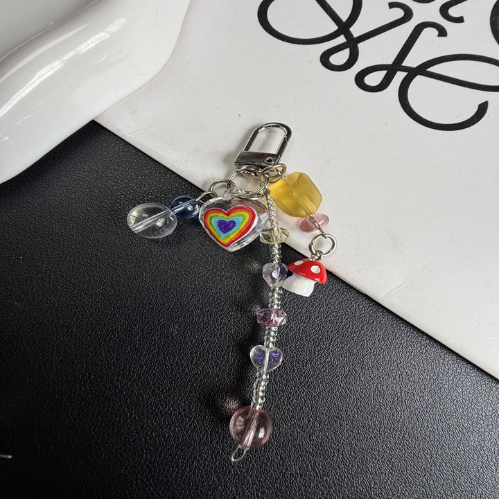 Decorative Heart and Bear Charm Keychain Kalsten
