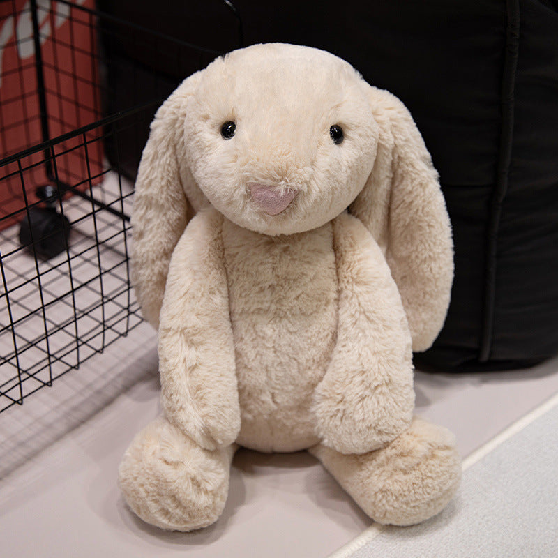 Plush Long-Eared Sitting Bunny Cuddle Doll with Ultra-Soft Faux Fur and Embroidered Features Kalsten