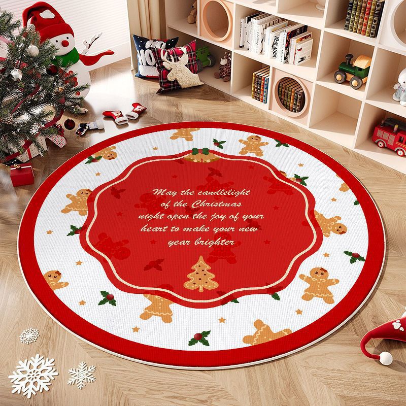Christmas-Themed Round Area Rug Kalsten