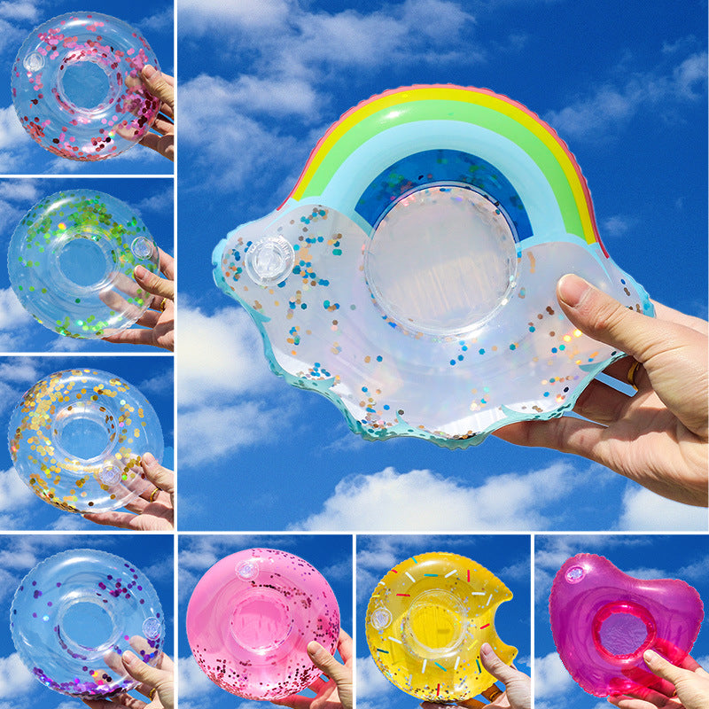 Women Inflatable Swim Ring with Floral Design Kalsten