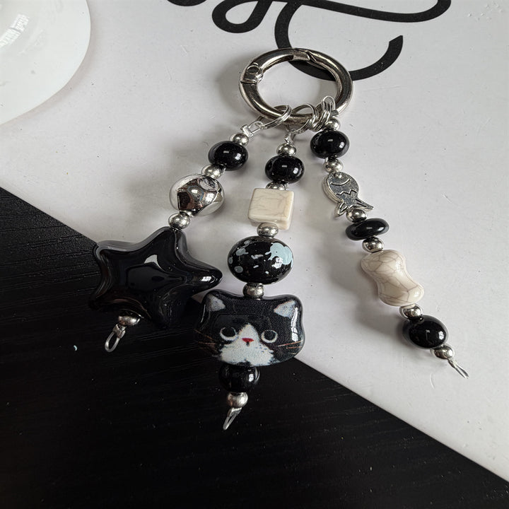 Decorative Cat-Themed Charm Keychain Kalsten