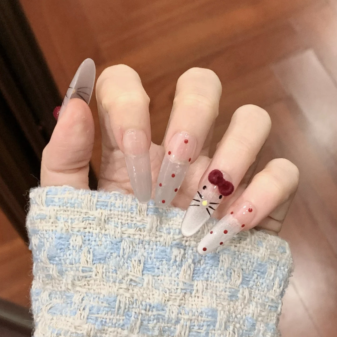 Decorative Press-On Nail Art Set with Character Design Kalsten