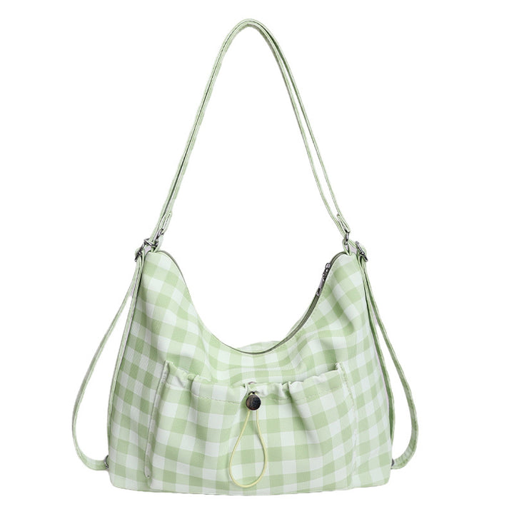 Gingham Print Slouchy Shoulder Bag