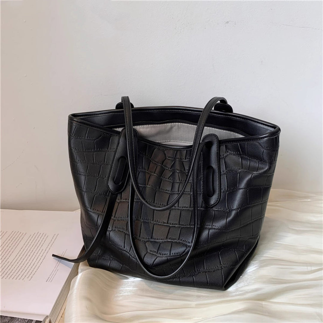 Modern Crocodile-Embossed Tote Bag Kalsten