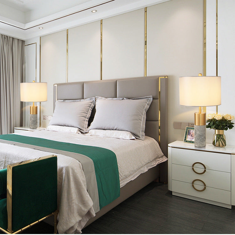 Contemporary Marble and Metal Table Lamp
