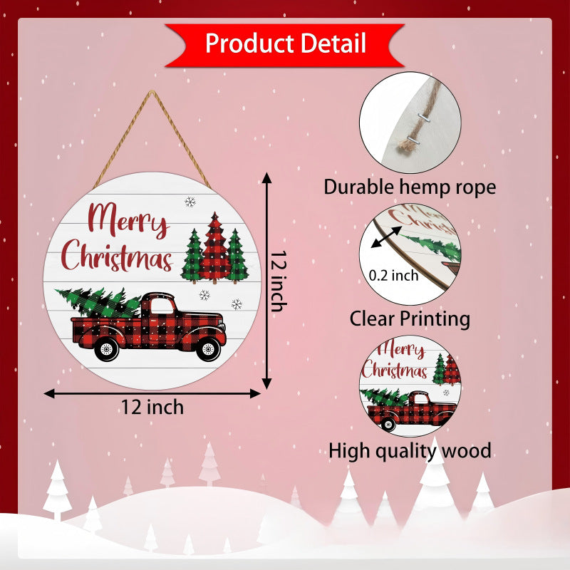 Decorative wooden sign with winter motifs Kalsten