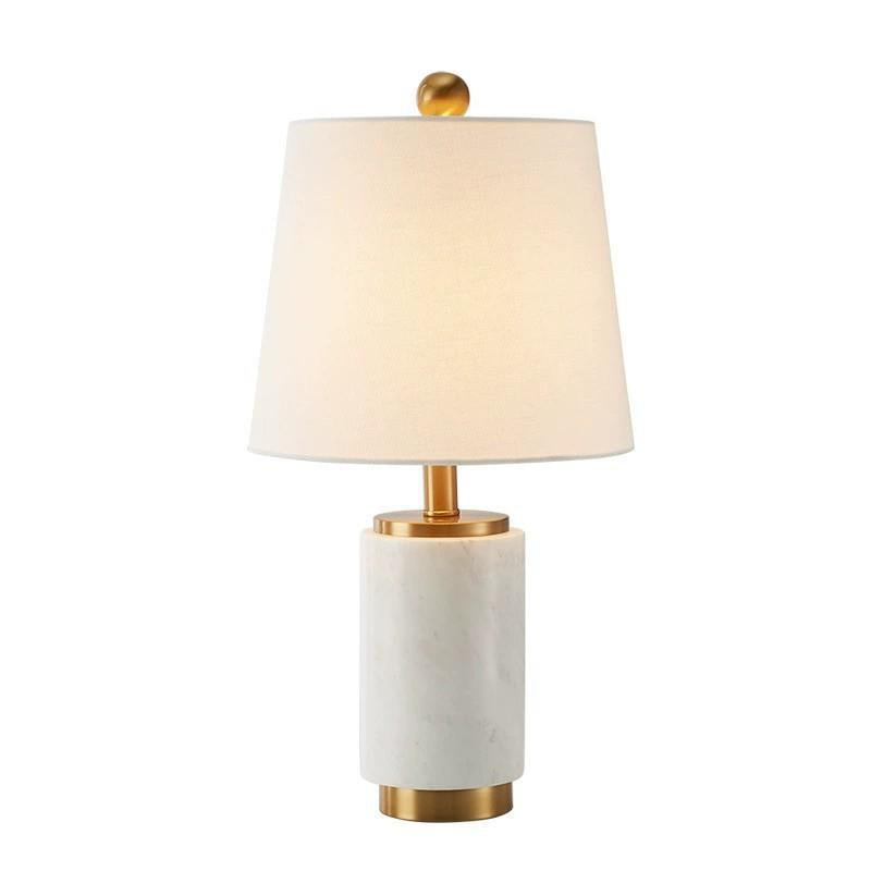 Marble Table Lamp with Gold Accents
