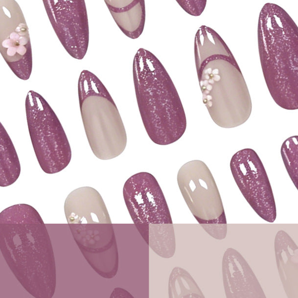 Decorative Floral Acrylic Nail Enhancements Kalsten