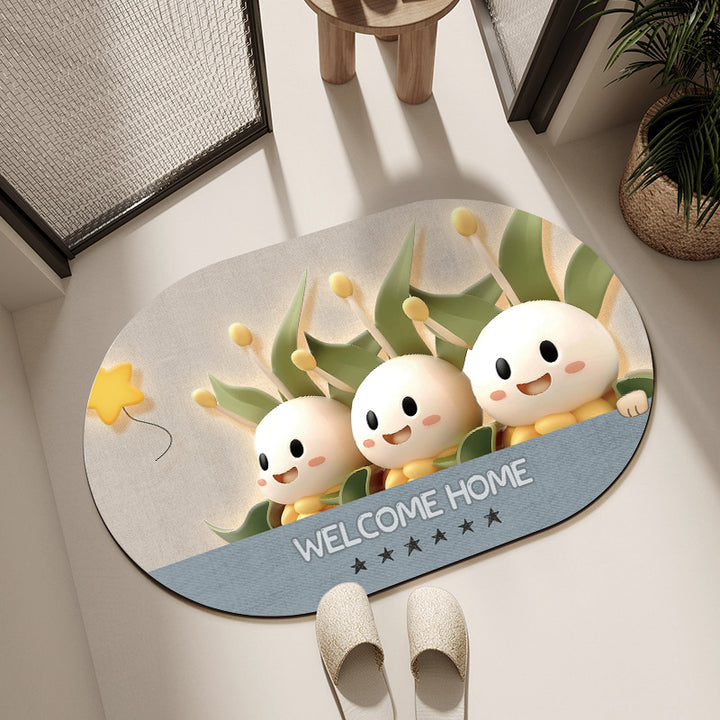 Whimsical Cabbage-Themed Welcome Mat Kalsten