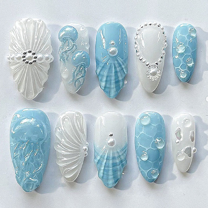 Artistic Nail Art Set with Gemstone Accents kalsten