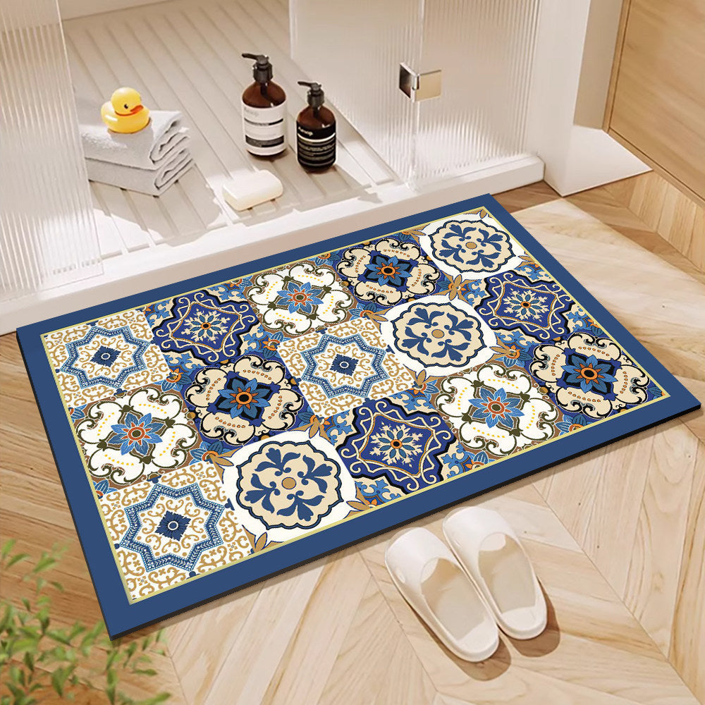 Elegant Marble-Inspired Bath Mat