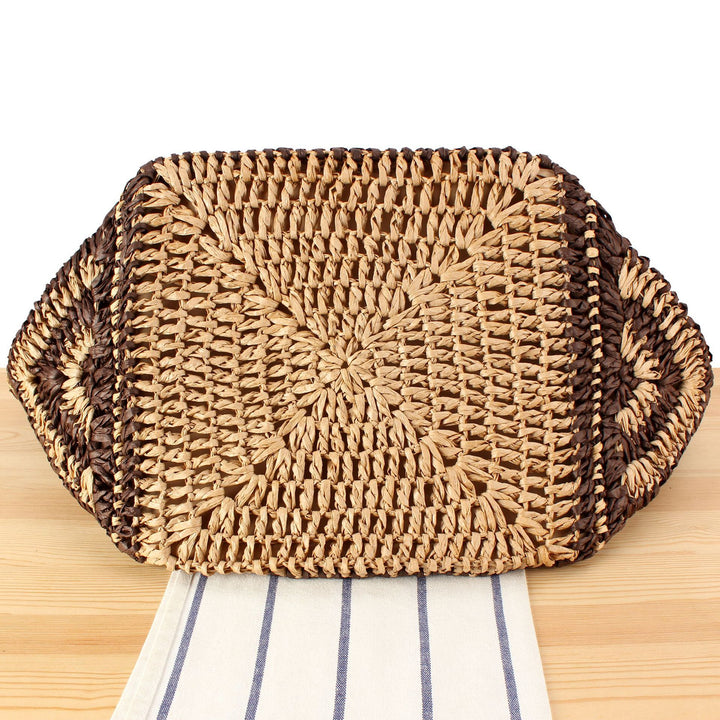 Designer basket bag with elegant leather handles Kalsten