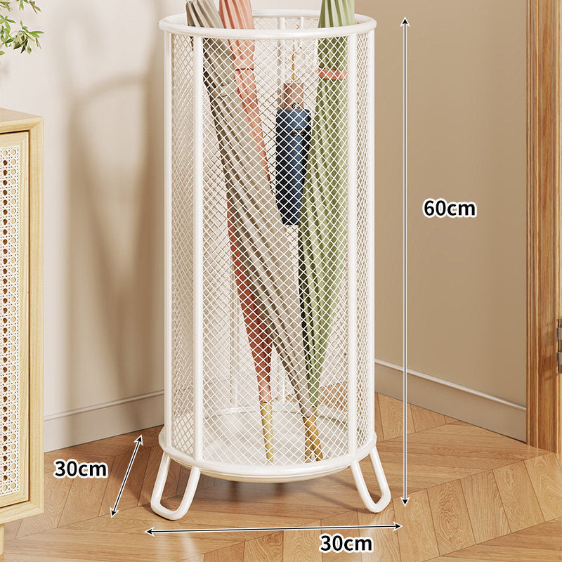 Mesh Cylindrical Umbrella Stand with Elevated Feet and Ventilated Metal Grid
