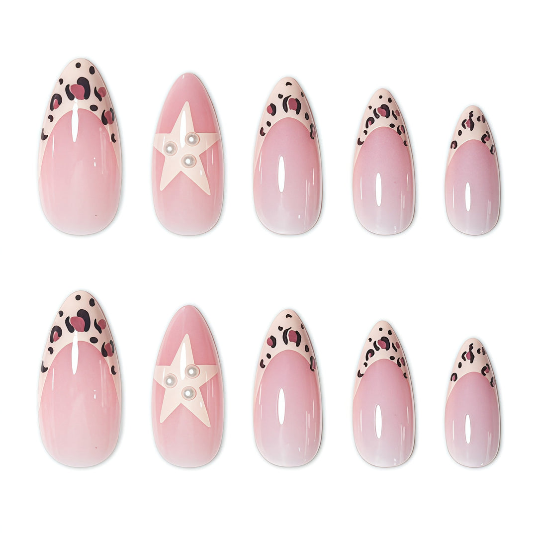 Artistic Star and Animal Print Nail Art Extensions Kalsten