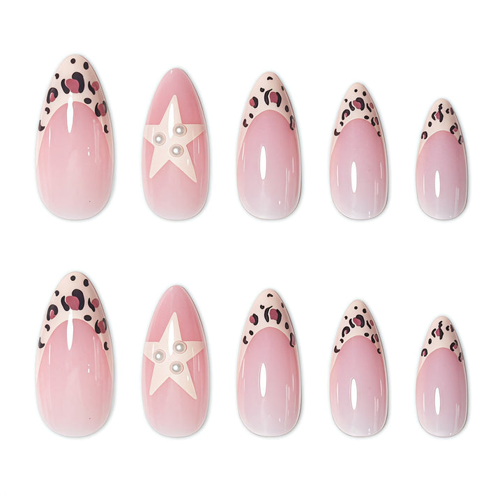Artistic Star and Animal Print Nail Art Extensions Kalsten
